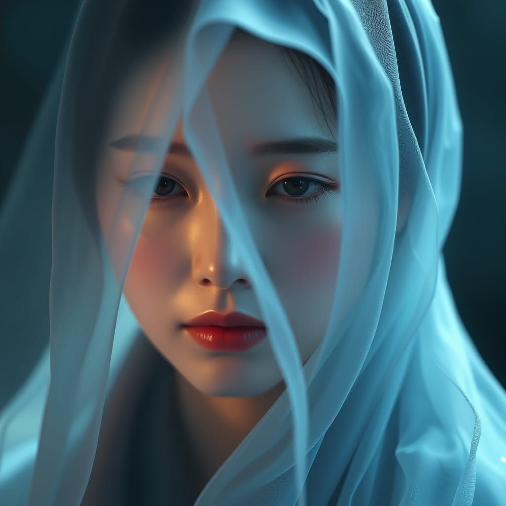 Serene Chinese Goddess in Ethereal Hues