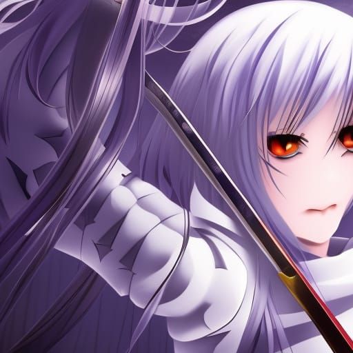 Anime Girl Warrior with Sword