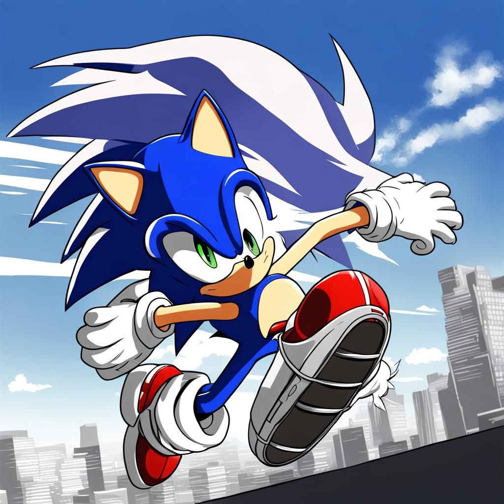 Sonic in Anime Key Visual Style