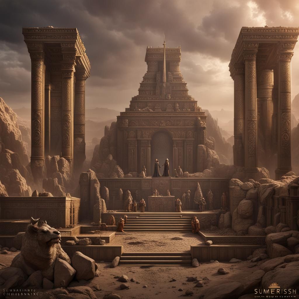 Gilgamesh Reign: Fantastical Matte Painting in 8k