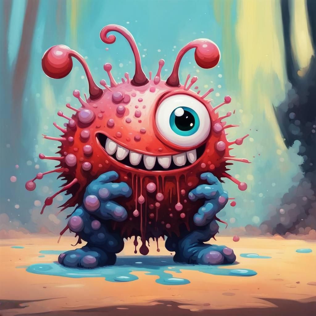 Detailed Virus Cell Illustration