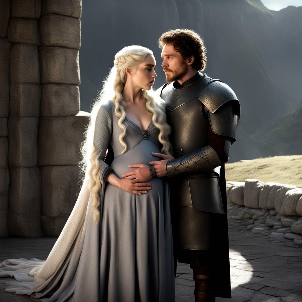 Robb Stark and Pregnant Daenerys Targaryen Painting