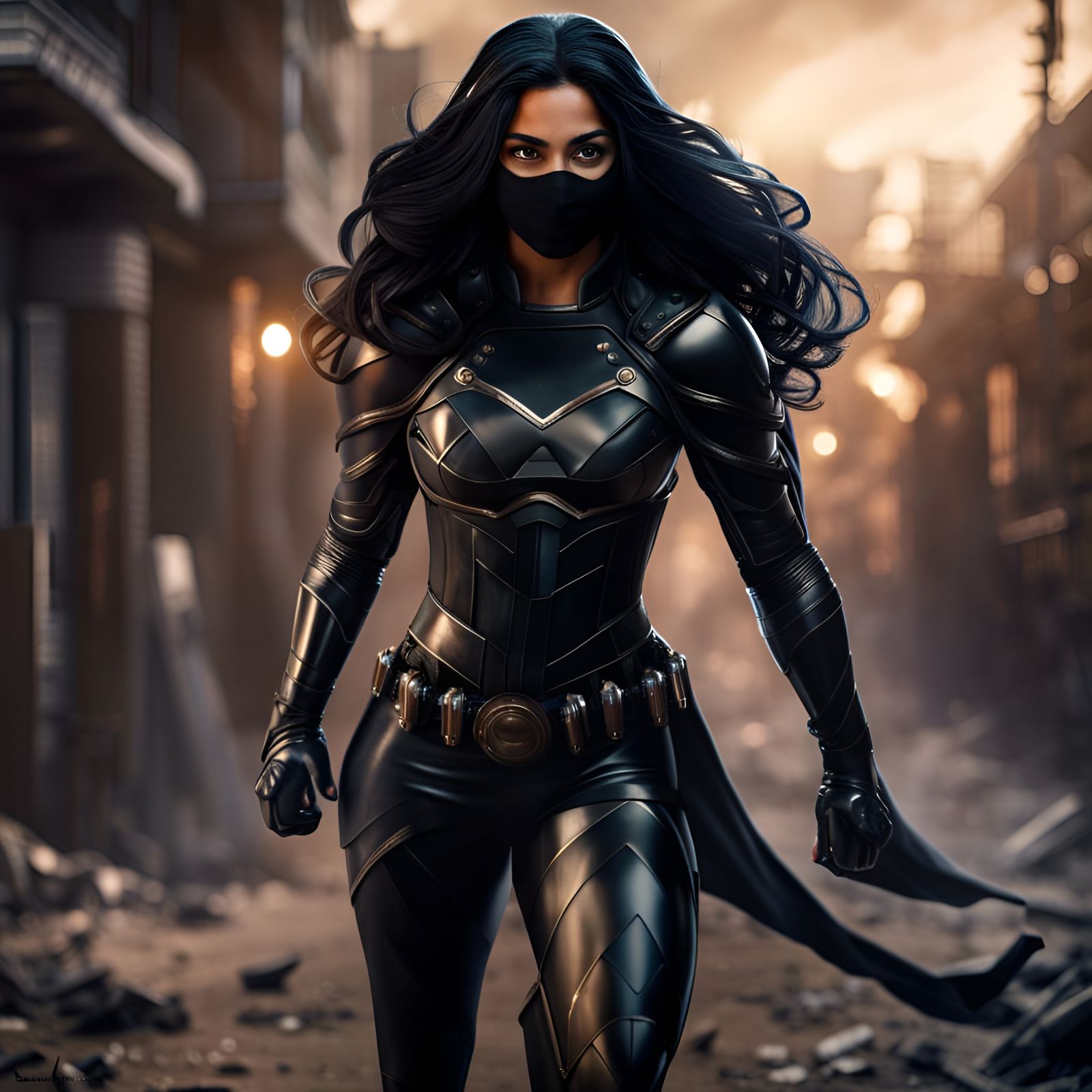 Indian Teenage Superheroine in Tactical Armor