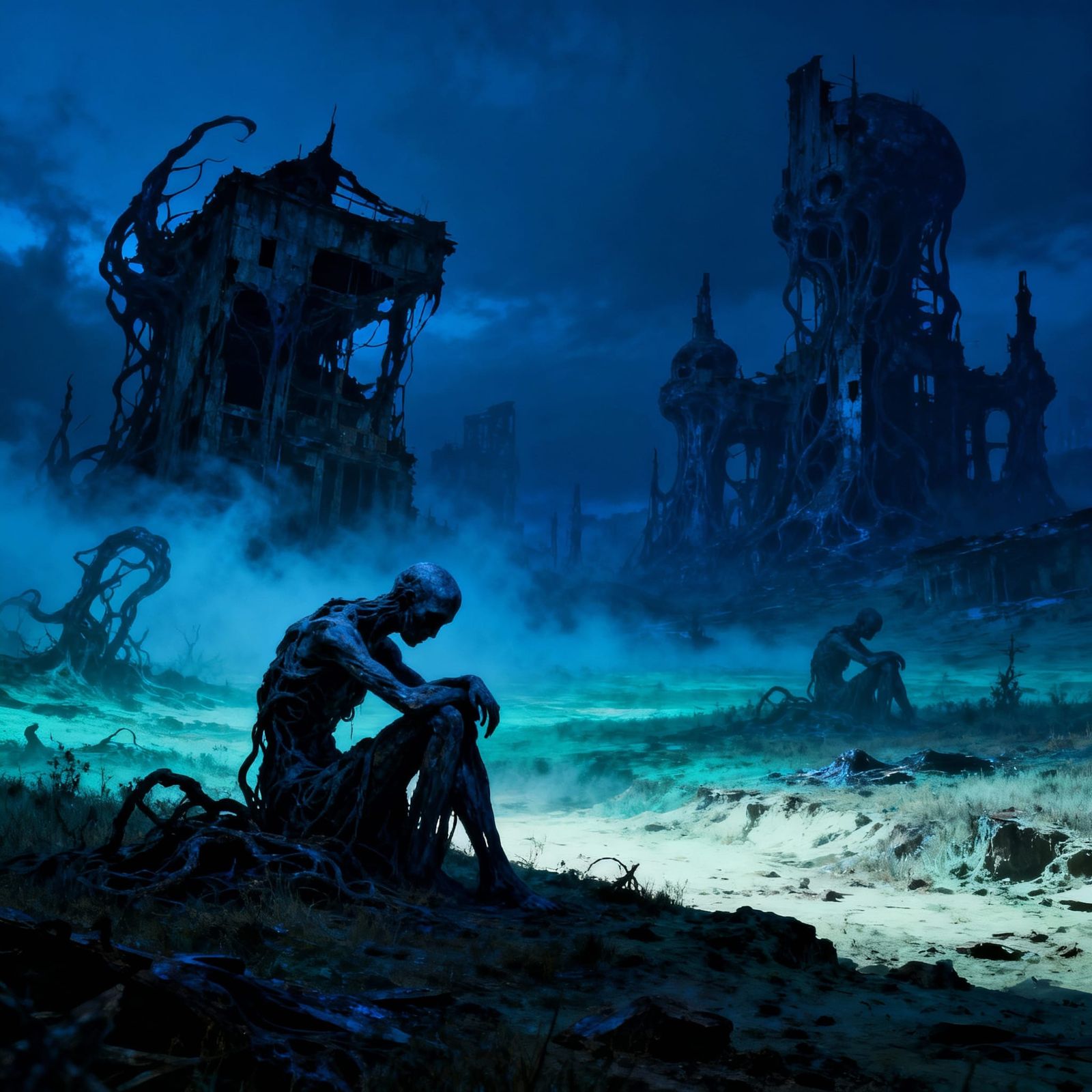 Grimdark Blue Surrealism Art