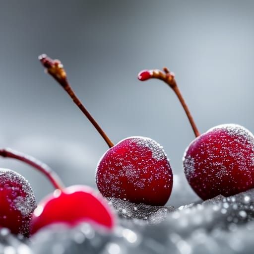 Frozen Cherries: Professional Photography with Bokeh