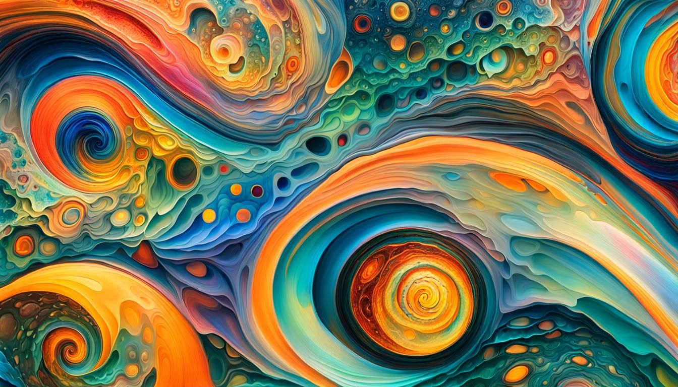 Iridescent Star Cluster in Abstract Expressionism Style