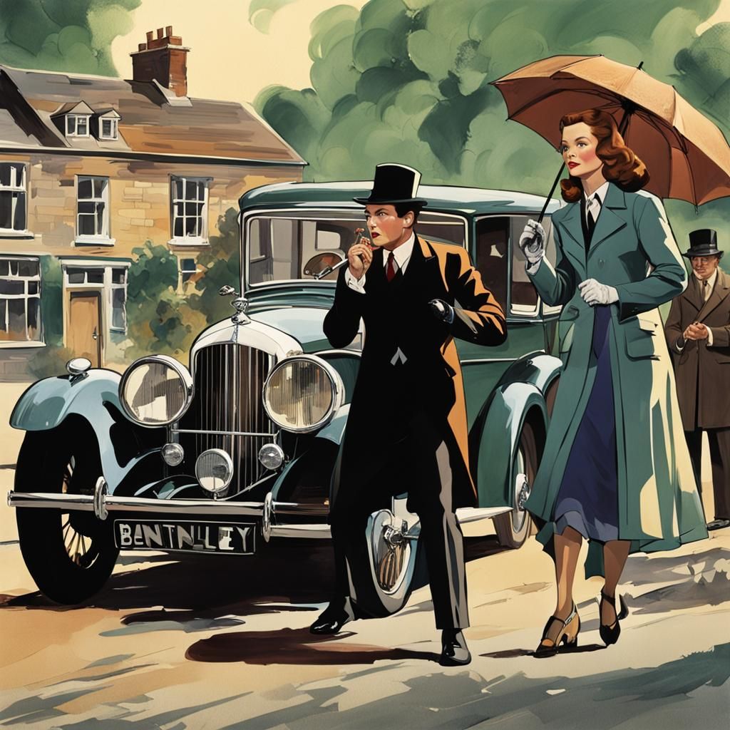 John Steed and Emma Peel Fight Villains