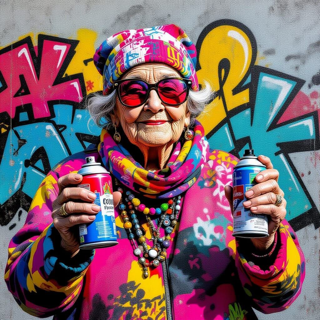 Senior Citizen Creates Colorful Graffiti Art