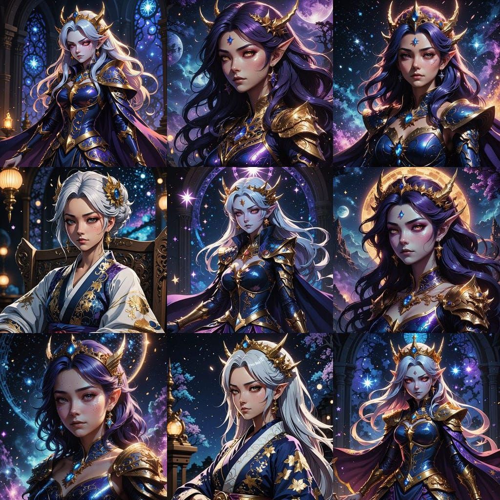 Ethereal Star Goblin Queen in Vibrant Cel-Shaded Beauty