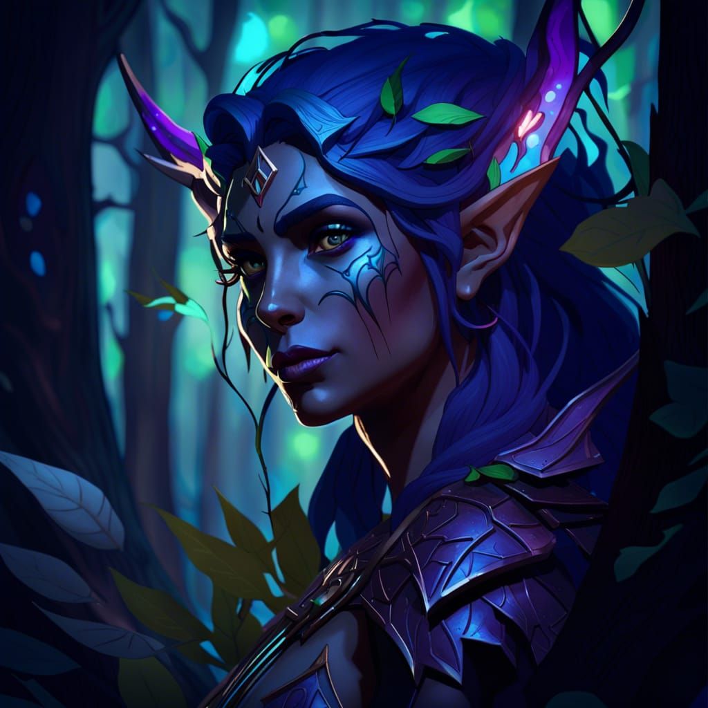 Night Elf in the woods