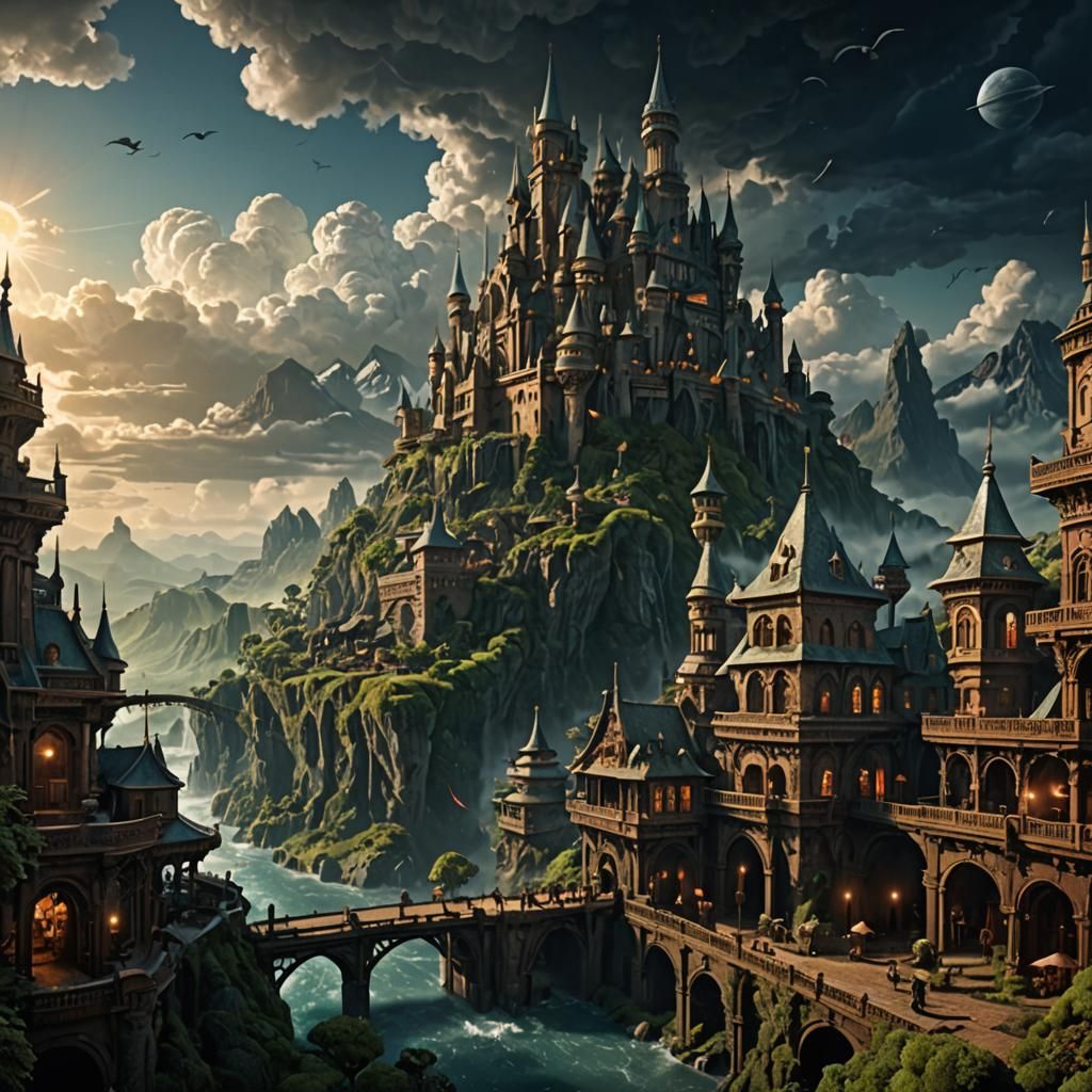 Dramatic Kingdom in Digital Matte Painting Style