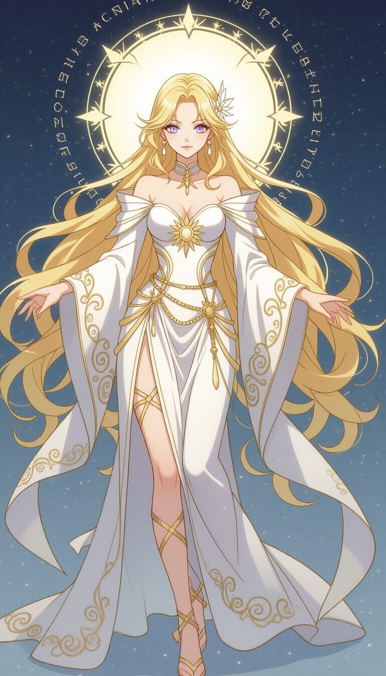 Elegant Angel in Japanese Manga and Anime Style