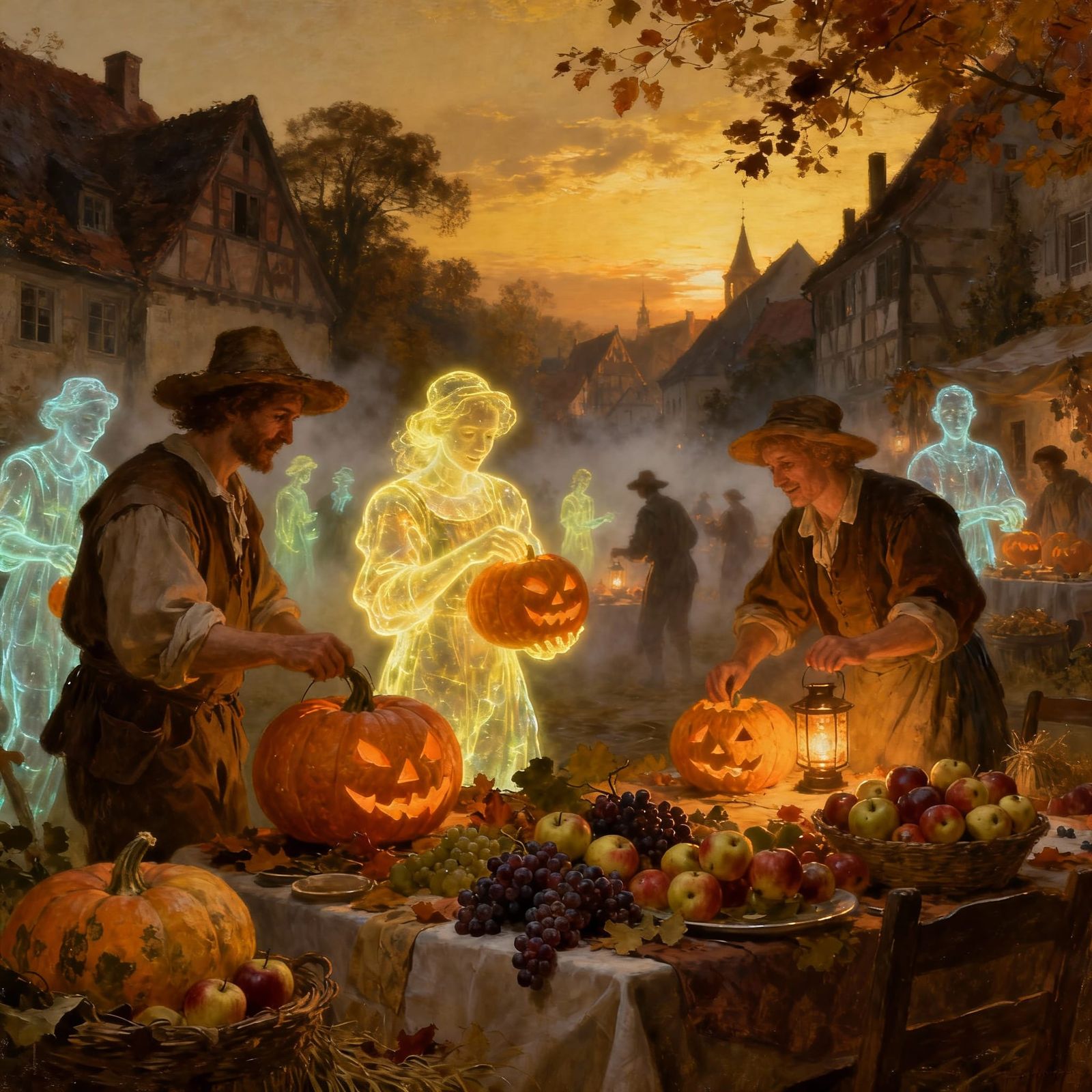Ghosts Celebrate Autumn Harvest Festival in German Village