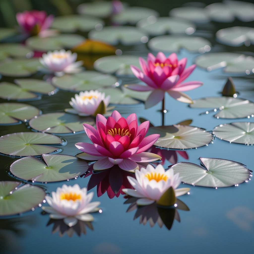 Water Lilies in Bloom