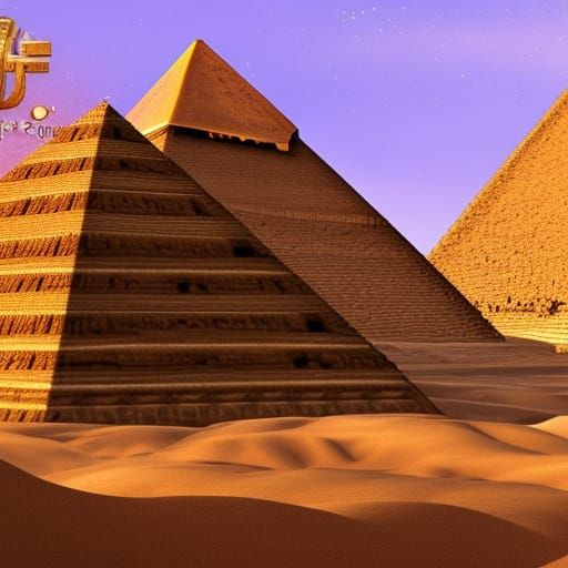 Egyptian Pyramids: Detailed Matte Painting