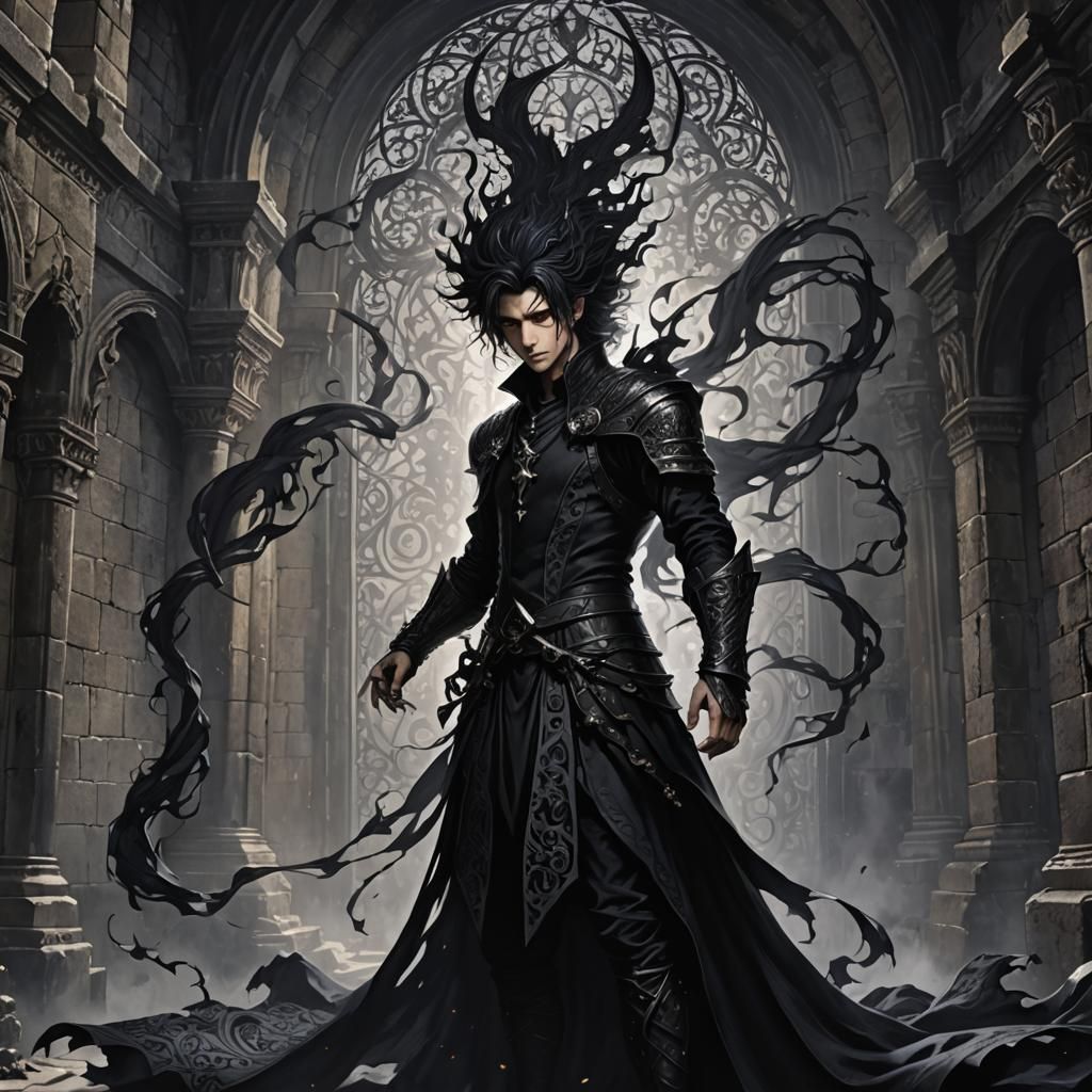 Cinematic Shadow Sorcerer in Dark Castle