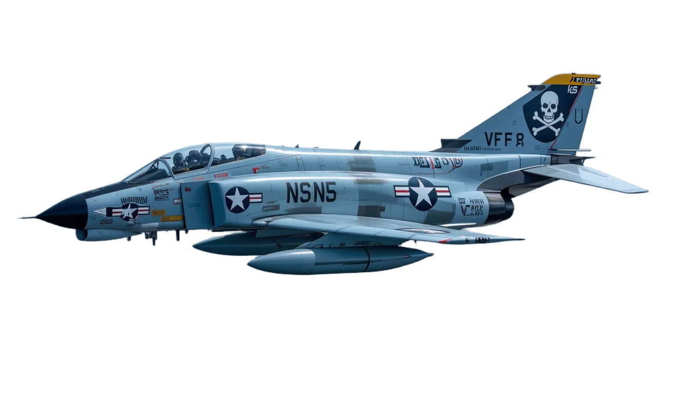 US Navy F-4S Phantom II Jolly Rogers in Flight