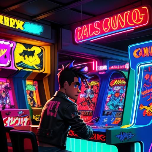 Punk Kid Plays Space Invaders: Graffiti Art