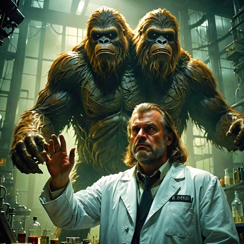 Geeky Scientist Sniffs Sasquatch Armpit