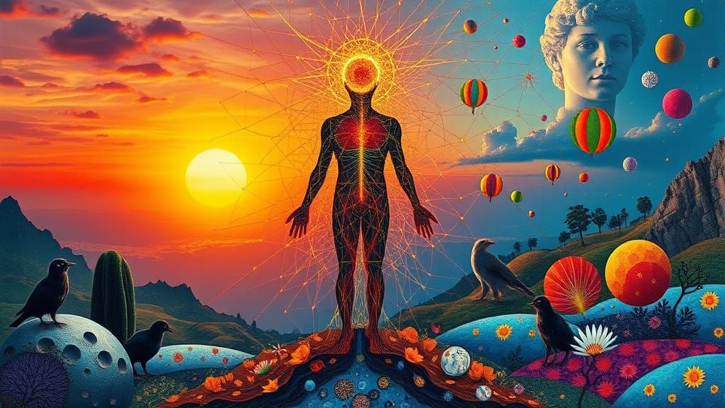 Surreal Digital Artwork Blending Bio Art and Vibrant Colors