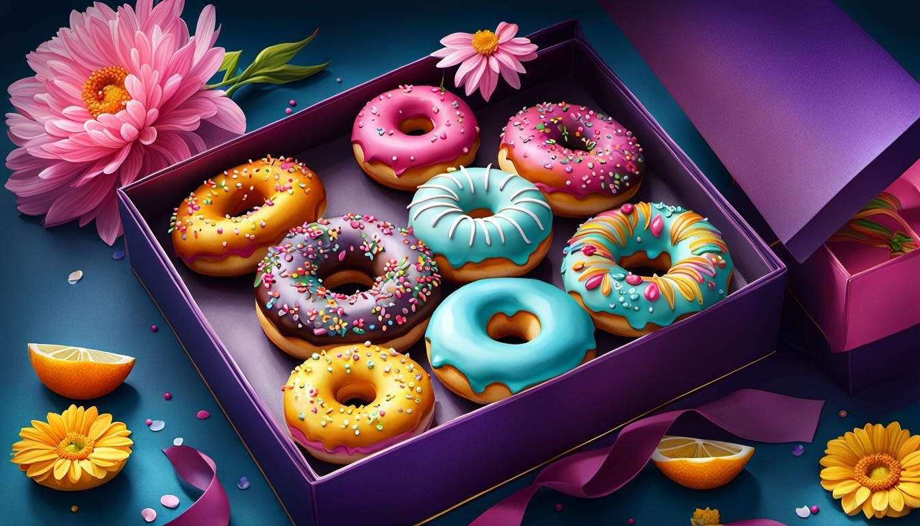 Doughnuts, Tea and Flowers: Whimsical Matte Painting