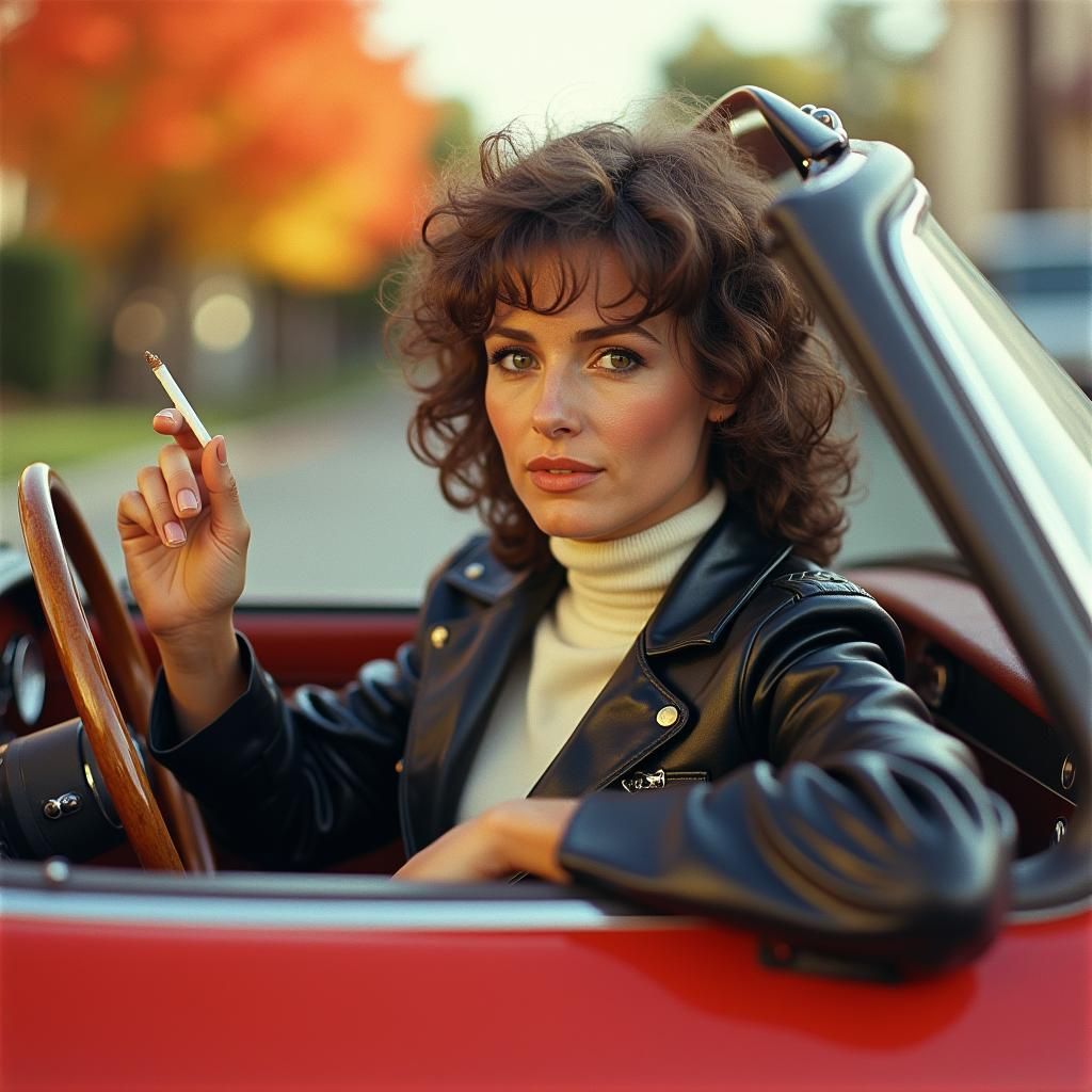 1970s Actress Arriving at Paramount Studios