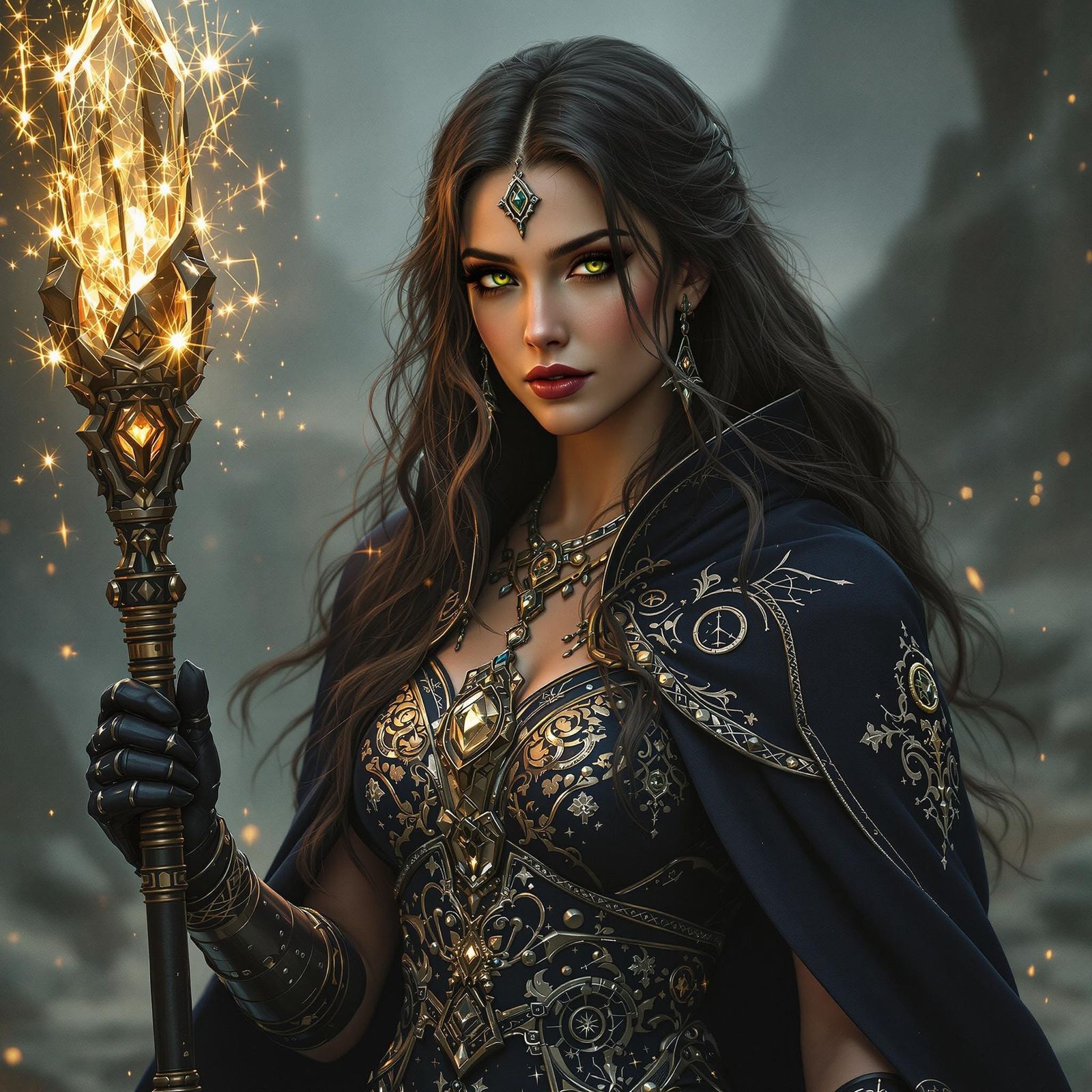 Ethereal Psyker Illythia Veylan in Warhammer 40k-Inspired Cy...