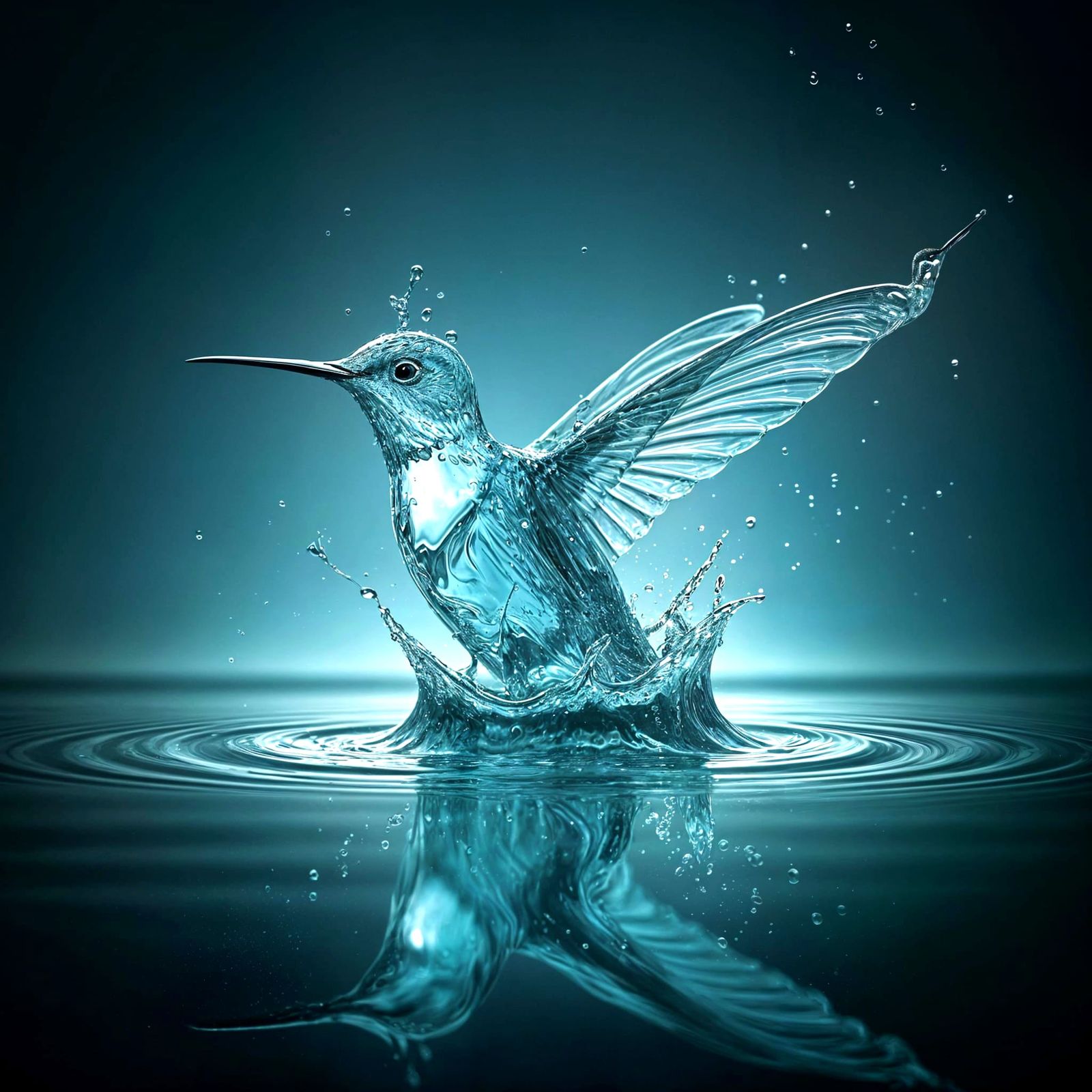 Hummingbird Made of Water