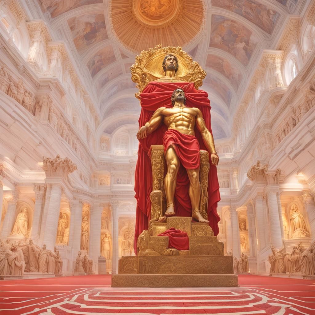 The Powerful Roman God Mars on a Gold Altar