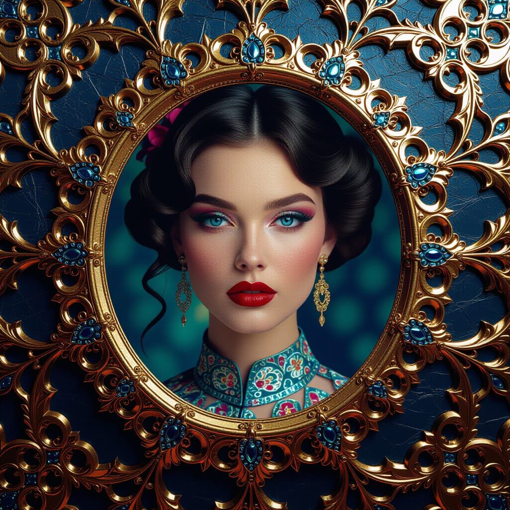 photo of a stunningly beautiful kaleidoscopic painting 3D mi...