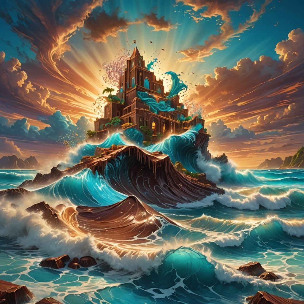 Chocolate Fantasy Over Iridescent Caribbean Beach