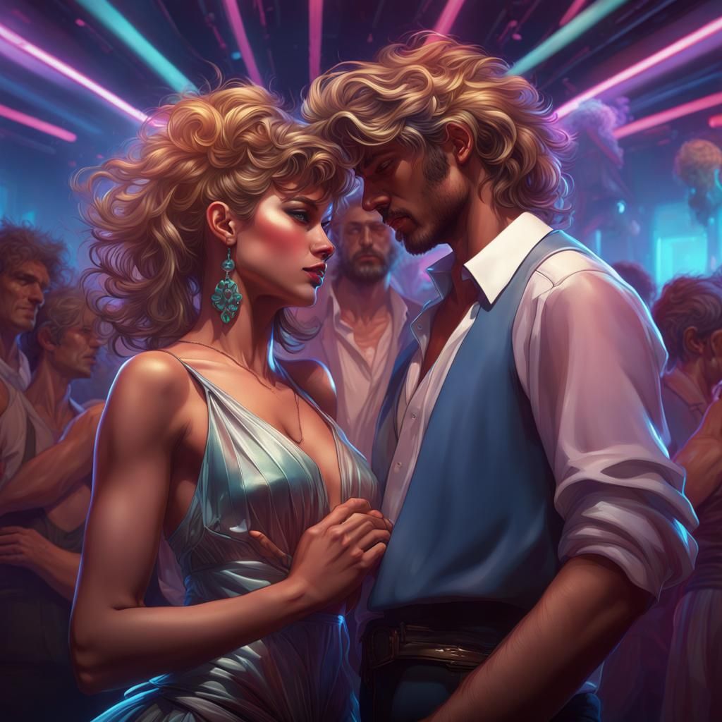 80s Nightclub Scene with New Romantic Fashion