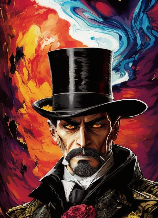 Badass Vampire Portrait in Anime Style