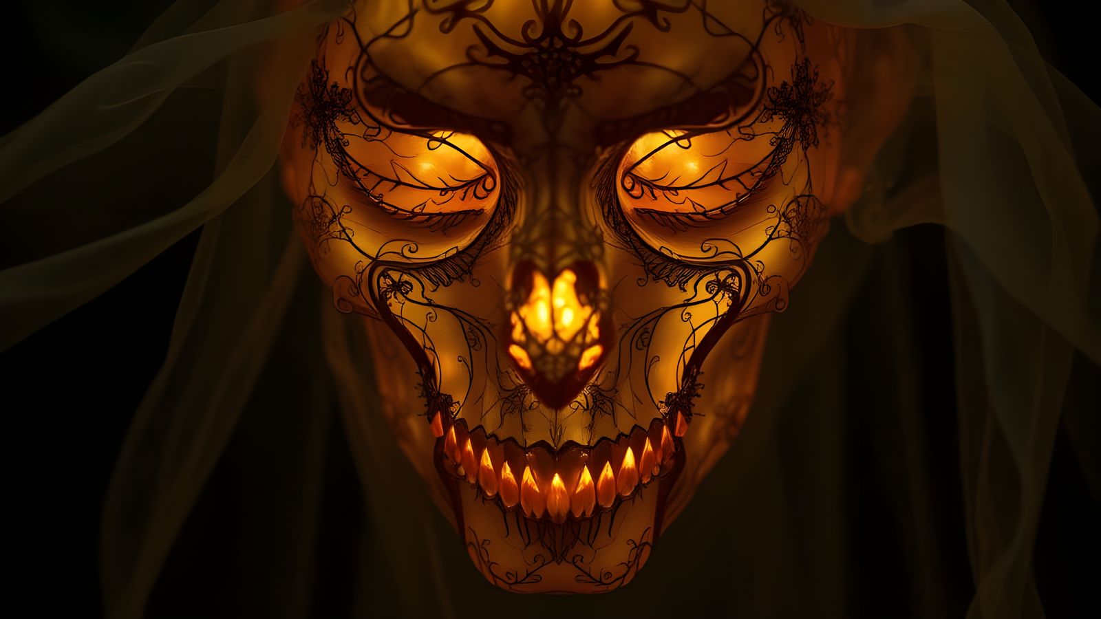 Surreal, Dark Soul Fabric Face in Chiaroscuro Lighting