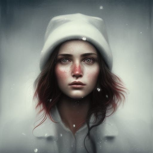 Realistic Santa Girl Portrait with Alluring Details