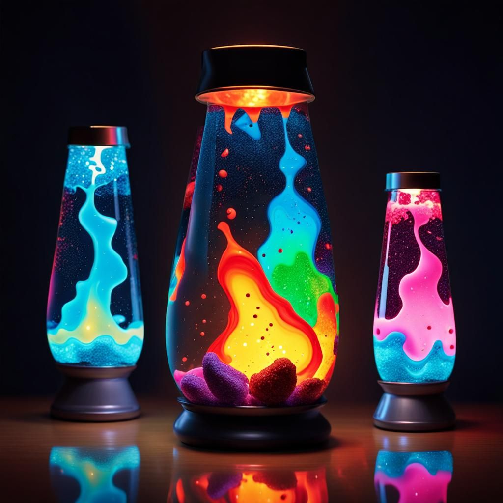 Bright and Colorful Flowing Lava Lamp