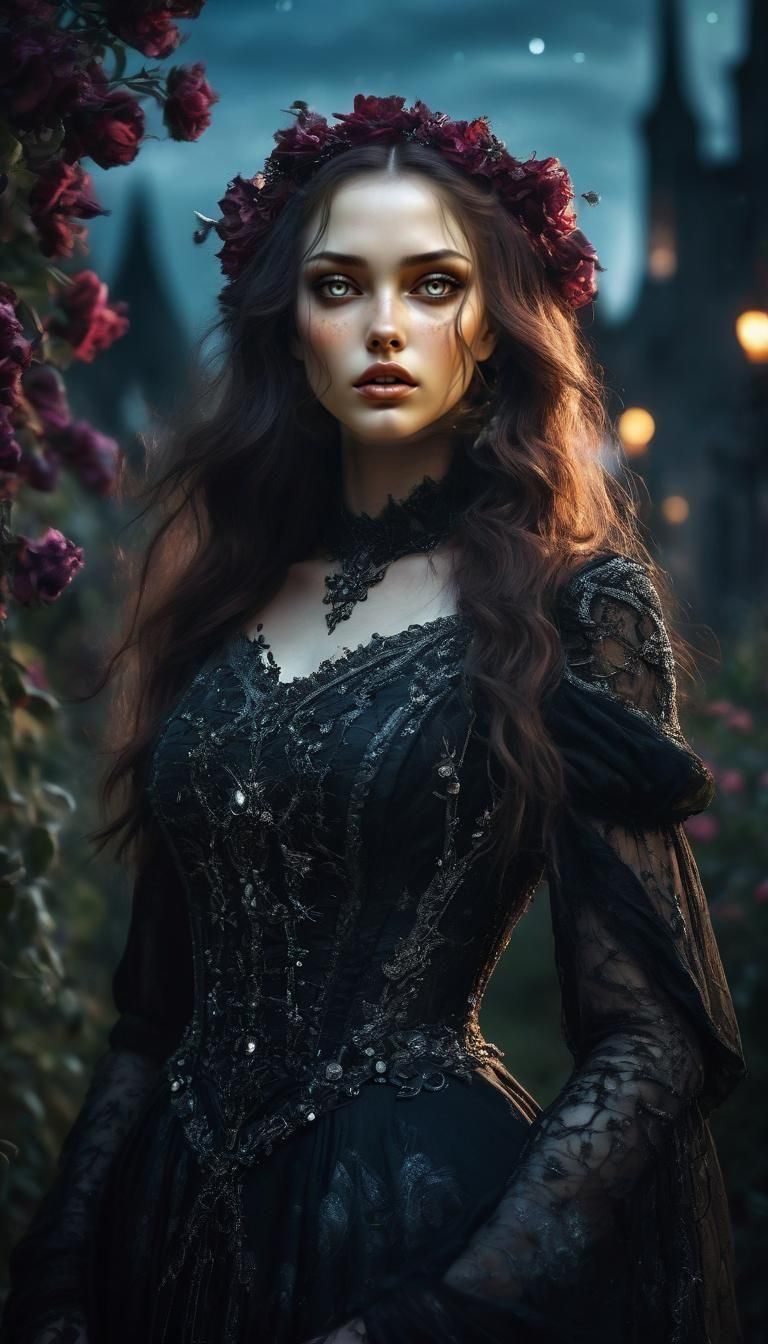 Gothic Fantasy Portrait of a Fashion Model