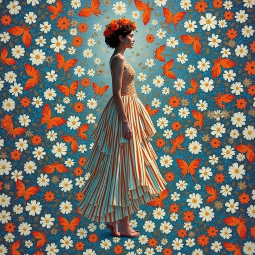 Radiant Woman in Citrus Light Gown