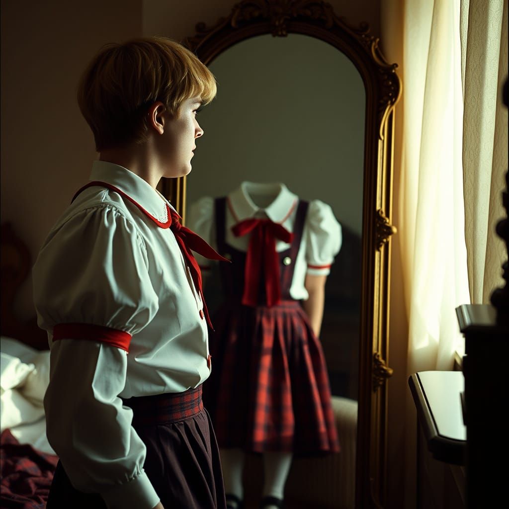 Androgynous Vampire in Elegant Uniform