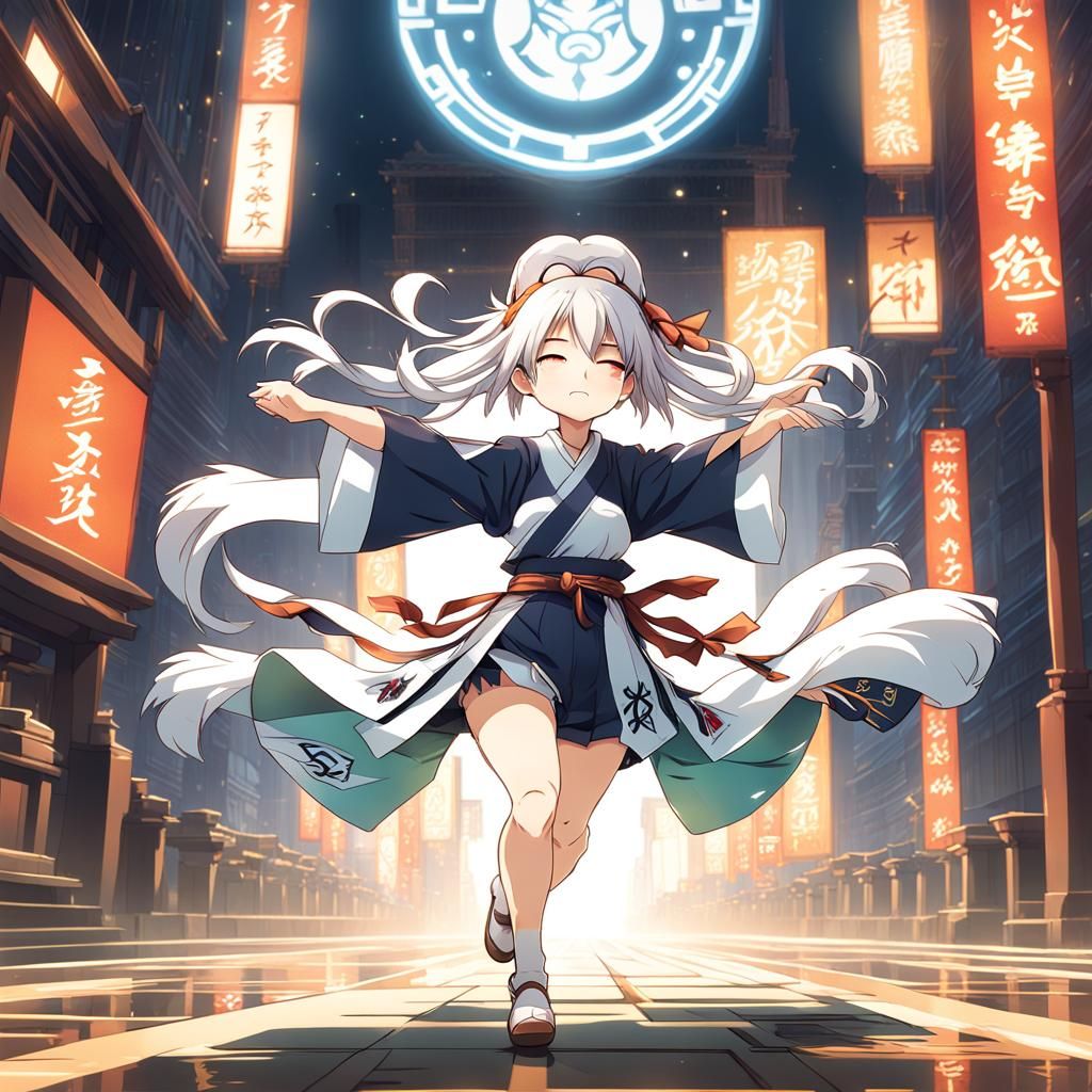 Chibi Anime Girl in Idol Outfit, Ghibli Style