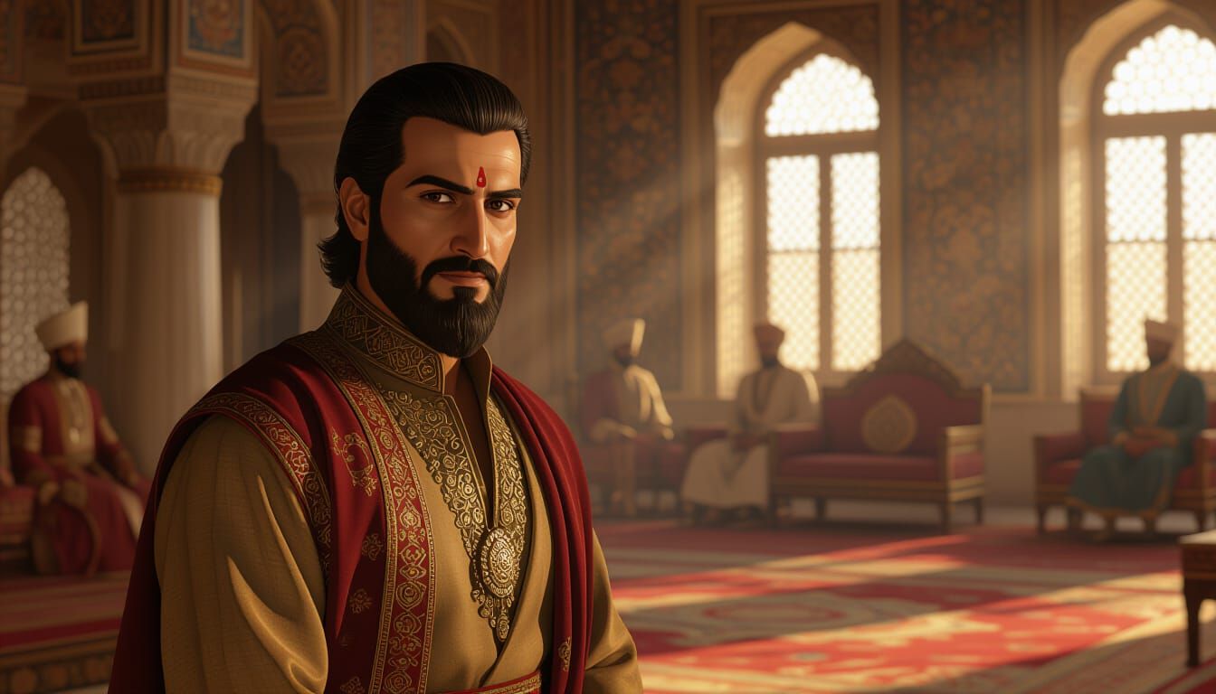 Mughal Court Encounter: Fantasy Concept Art