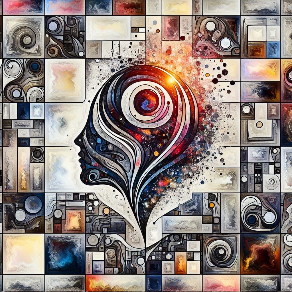 Motivational Abstract Sculpture in Black and White