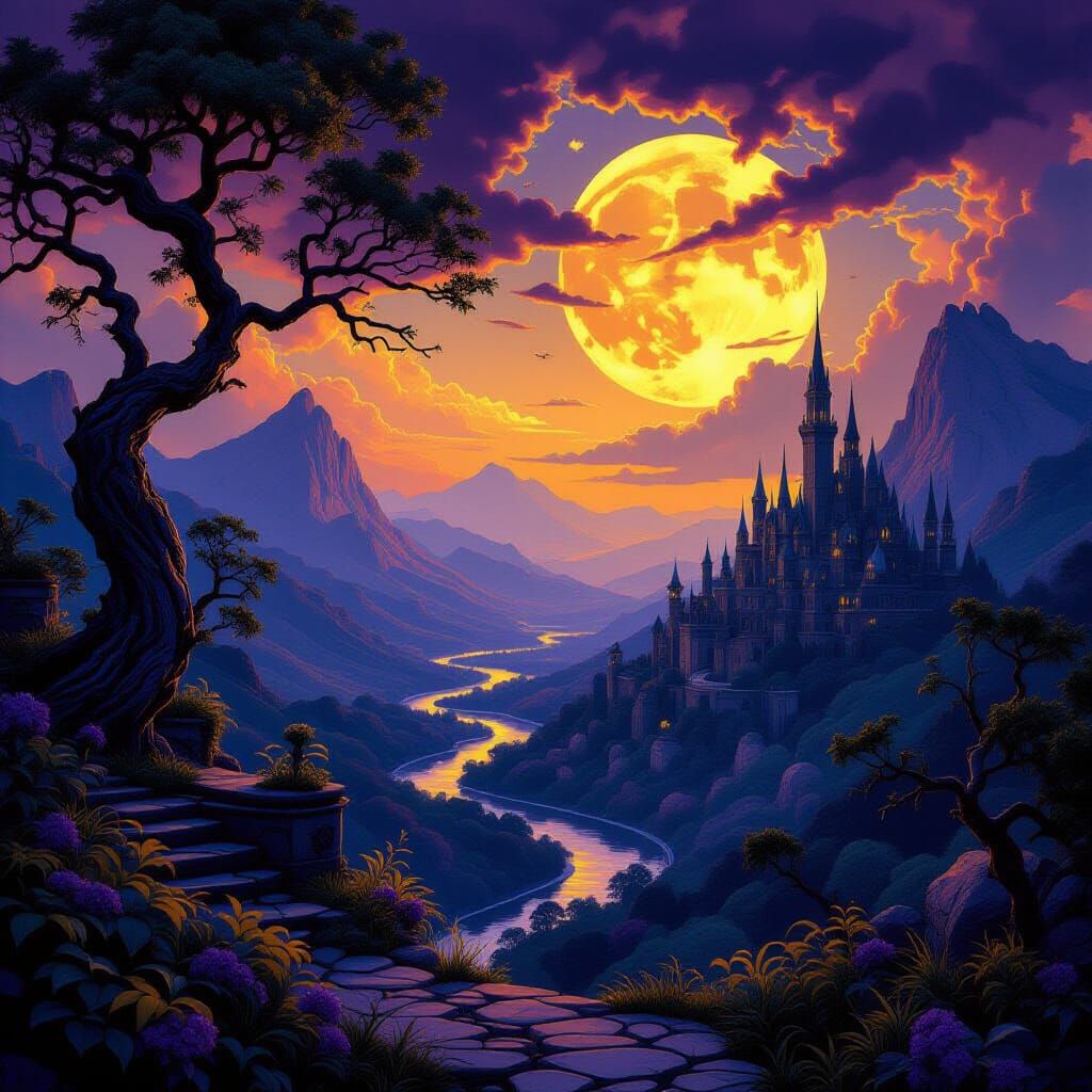 Dark Fantasy Landscape in Hyper-Realistic 8k