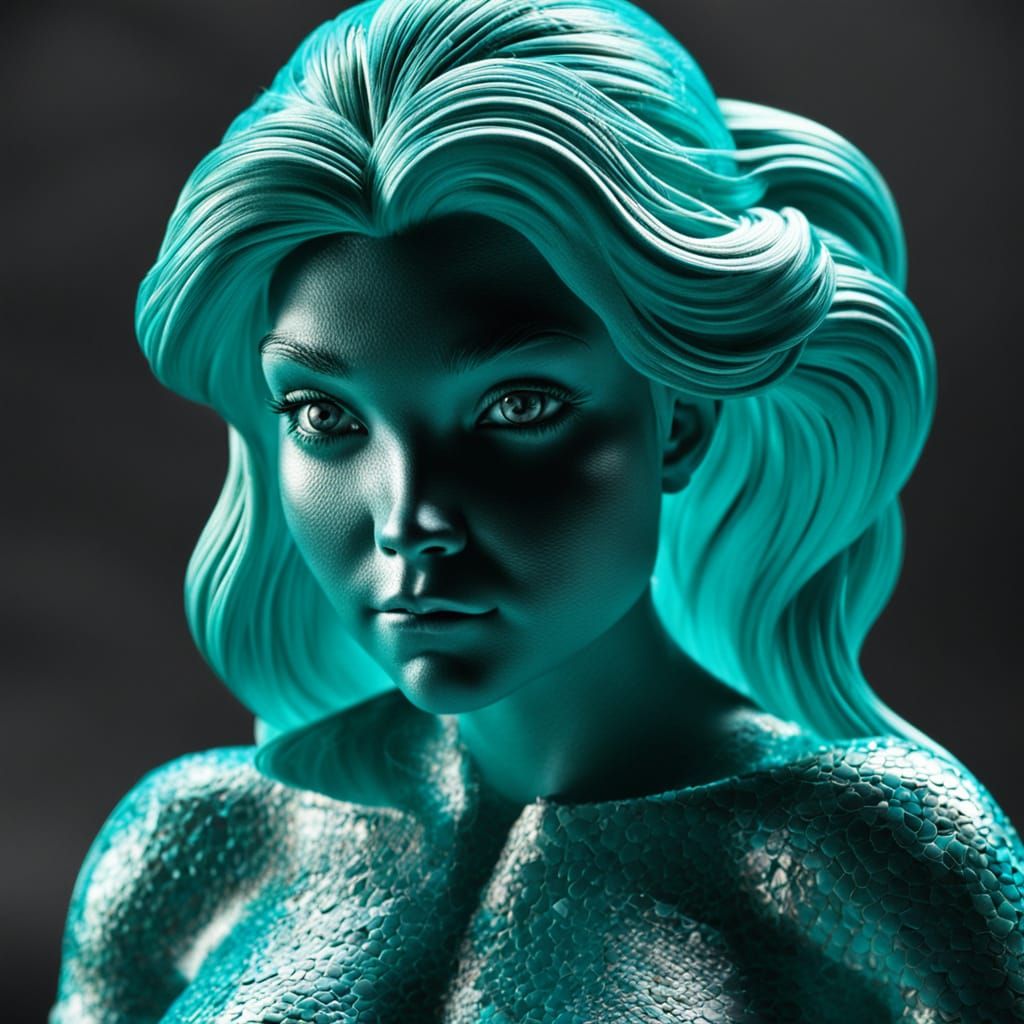 The Little Mermaid made of turquoise