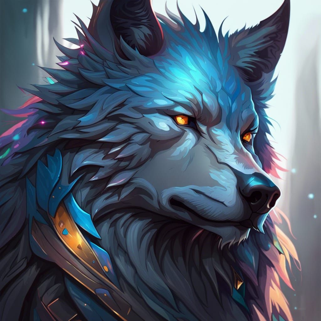 Alpha Wolf Portrait in Hyperdetailed Style