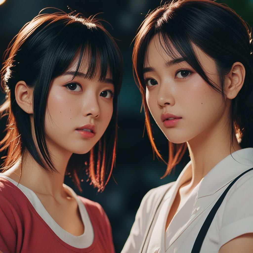 Sg Lily & emotegi in Vibrant Cel-Shaded Anime Art