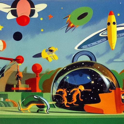 Futuristic Toy Mouse in Space Age Style