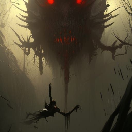 Dark Fantasy Fiend Masterpiece in Deep, Vibrant Colors