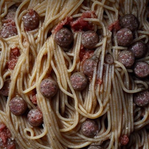 Dystopian Spaghetti Cataclysm with Mold and Sausage