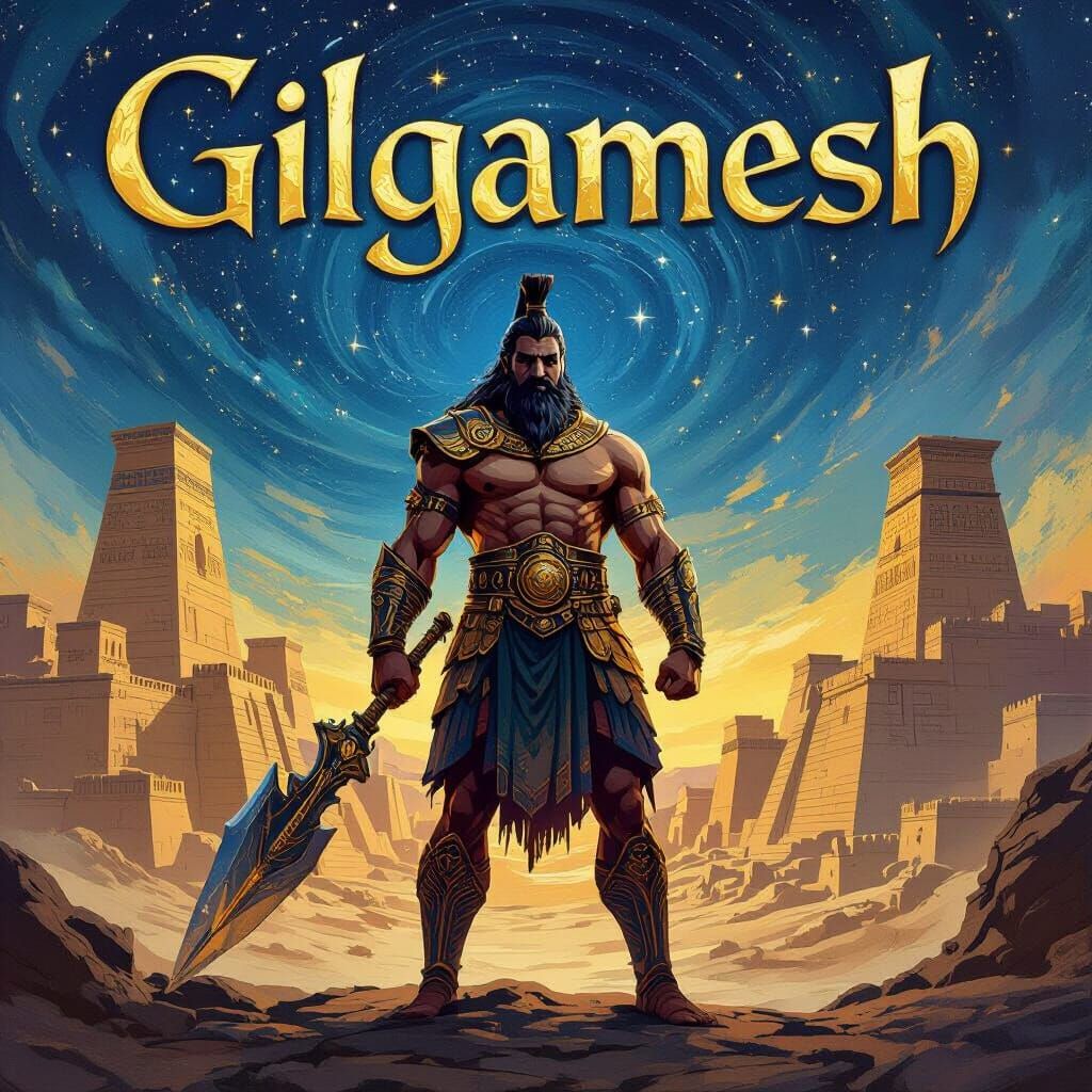 Epic Book Cover: Gilgamesh in Ancient Mesopotamia